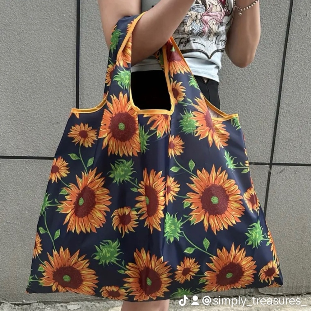 Sunflower Tote Bag - large Navy and Yellow